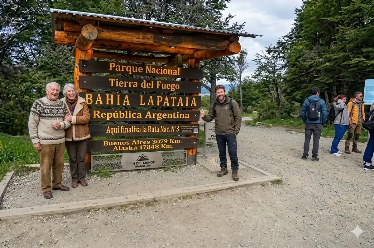 Valle con arroyo glaciar y bosque de lengas en el Parque Nacional Tierra del Fuego
